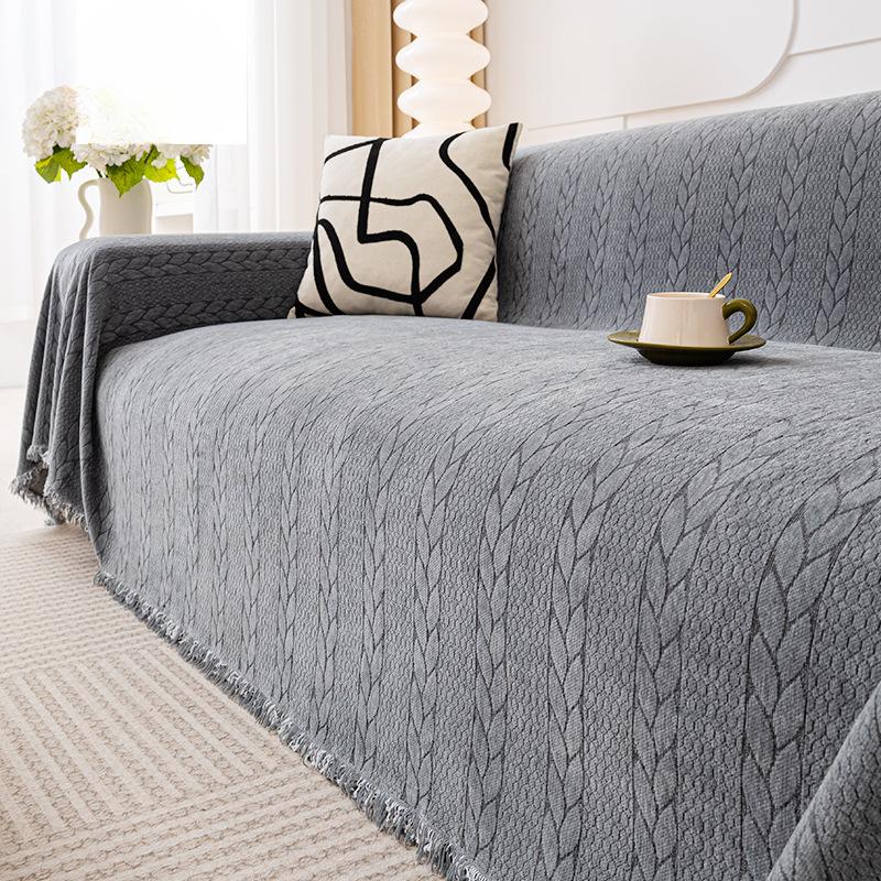 Herringbone Chenille Sofa Towel Cover Cloth Soft Four Seasons Universal All-Inclusive Full Set Sofa Cover Non-Slip