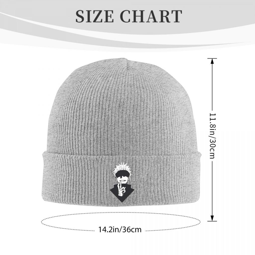 Gojo Manga Kawaii Japanese Anime Warm Knitted Cap Hip Hop Bonnet Hat Autumn Winter Outdoor Beanies Hats for Unisex Adult