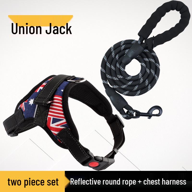 Reflective Rope Dog Leash & Harness for Small, Medium, Large Breeds