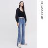 ELLASSAY Women's Straight-Leg Slit Cotton Blend Denim Jeans