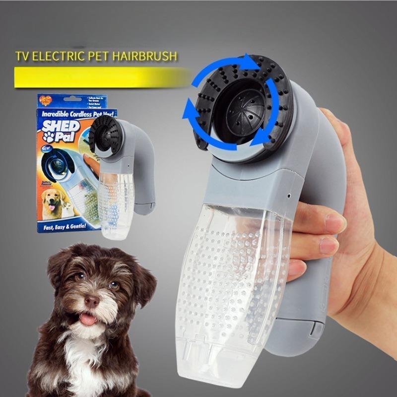 Small and Portable Electric Pet Massage and Hair Suction Device for Household Use серый