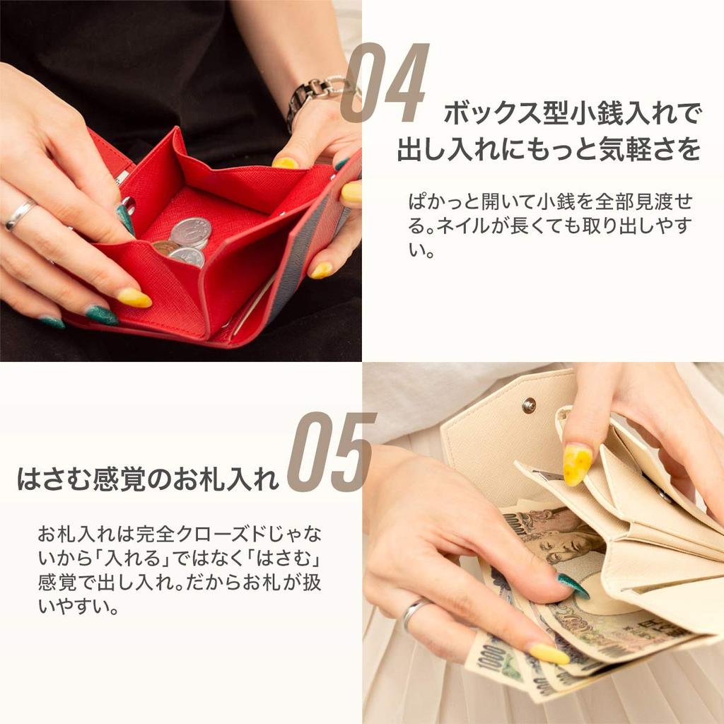 [MALTA] Mini Tri-fold Wallet for Women, Genuine Leather, Box-type Coin Purse, Card Slots, Saffiano Leather, Flap Closure, Compact, Small Wallet, Navy