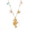 Ocean Style Starfish Shell Stainless Steel Necklace For Women With Geometric Design