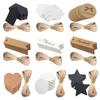 50/100pcs Blank Hang Tags Kraft Paper Holes with Hemp Rope Adjustable Rope Length Handwritten Card Party Gifts Labels TMZ