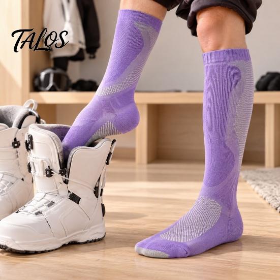 Protective Snow Gear Socks Cotton Ski for Men Women, Winter Thermal Snowboard with Support, Heavy Duty Camping Non-Slip Warm Skiing Snowboarding