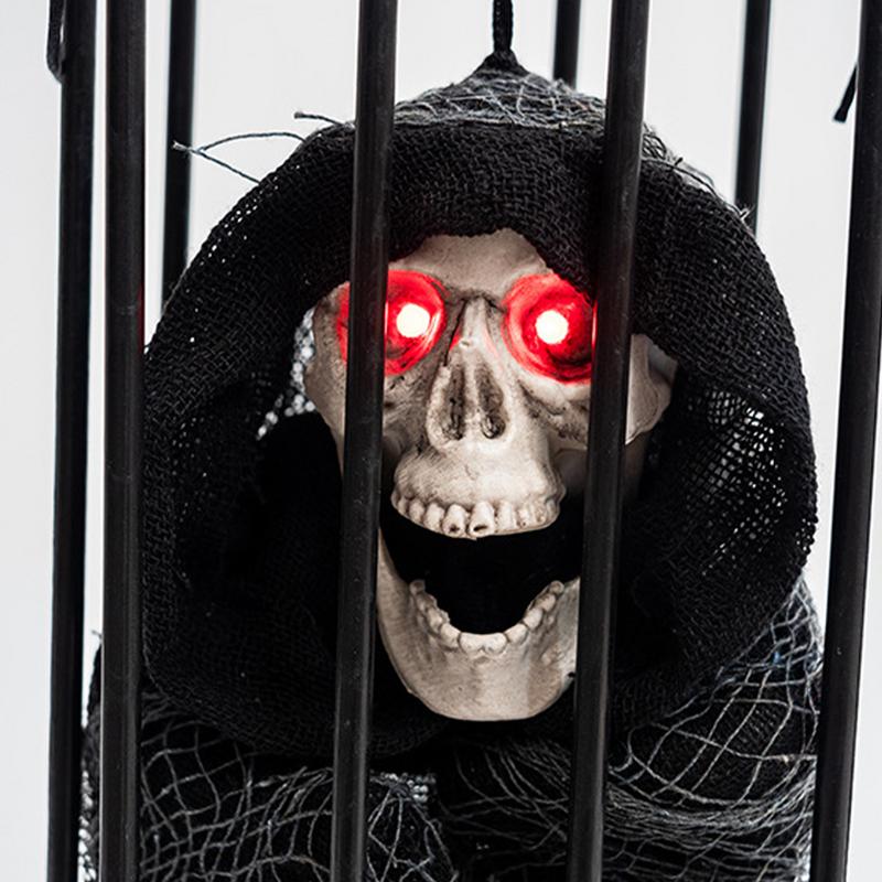 Halloween prisoner ghost ornaments horror prisoner ghost pendant induction cage ornaments prank props holiday decoration