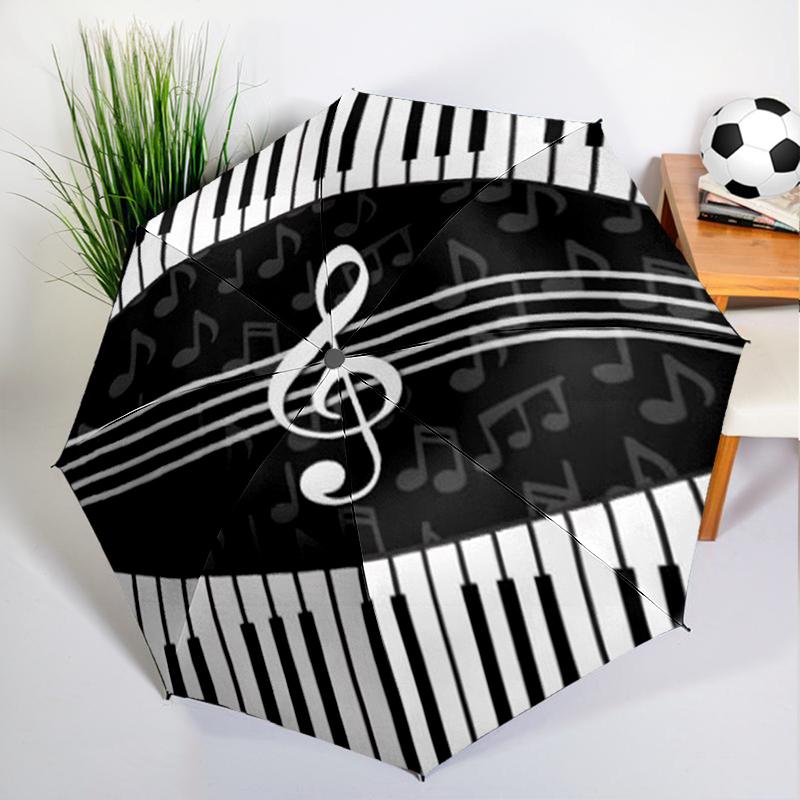 Black White Music Note Umbrella Automatic Open/close, Sturdy Iron Frame & 8-Rib Struct, Umbrella for Women & Men, Christmas Gift