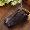 Genuine Leather Key Holder Wallet Men Keys Organizer Women Zipper Key Chain Case
