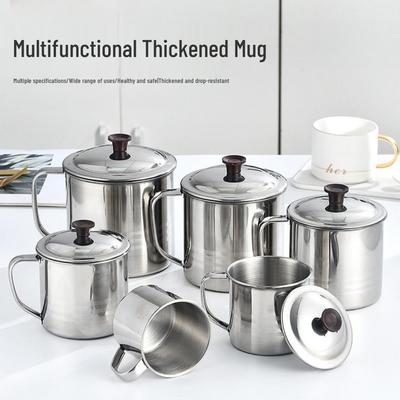 Tasse en Acier Inoxydable Grande Capacité avec Couvercle - Durable, Résistante aux Chutes, Idéale pour la Maternelle & le Chantier, Parfaite pour l'Eau Froide & le Thé.