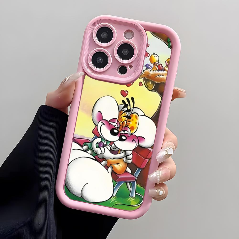 Cartoon D-Diddl Telefoonhoesje Voor IPhone Air 17 Pro Max 16 E 15 14 Pro Max 13 12 11 Mini Plus Zacht Siliconen Roze Hoesje