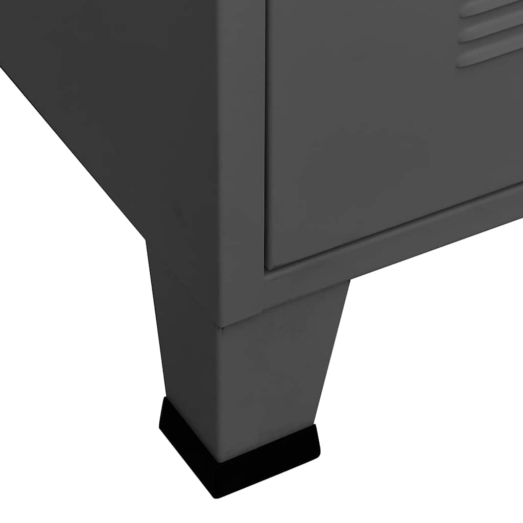 Industrial Style Storage Cabinet Anthracite Grey 75 x 40 x 115 cm Metal