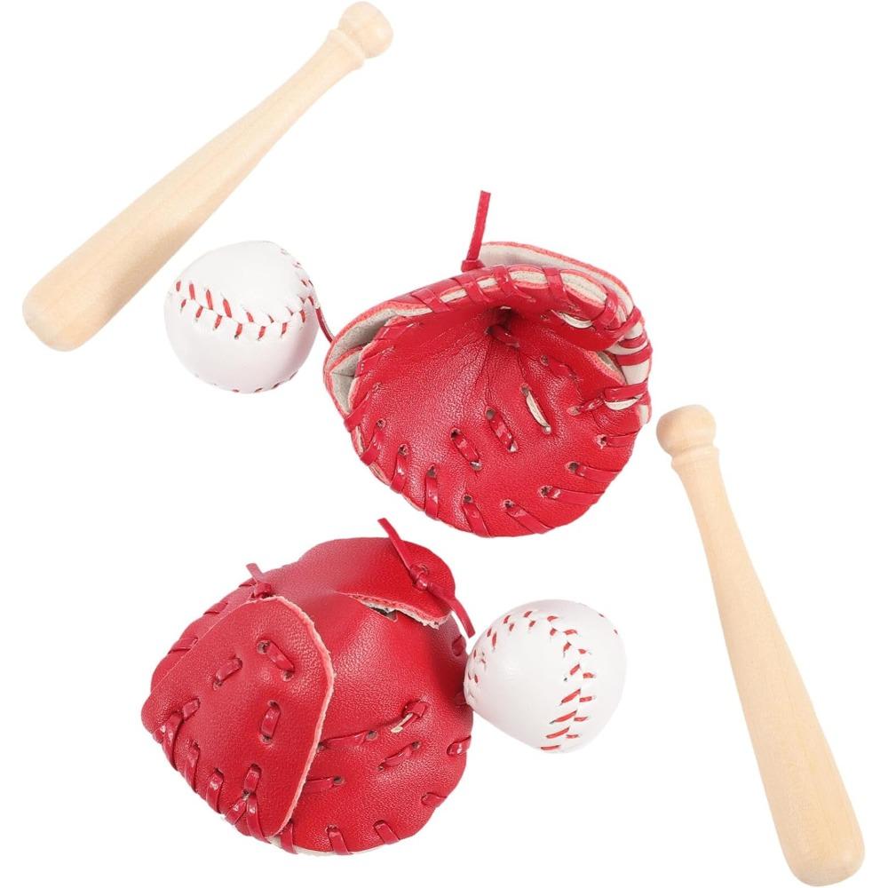 Seturi de Bâtă de Baseball Miniatură Mănușă Mingi Decorațiuni Tort Baseball pentru Accesorii Casă de Păpuși Cadouri pentru Petreceri Jucării Sportive