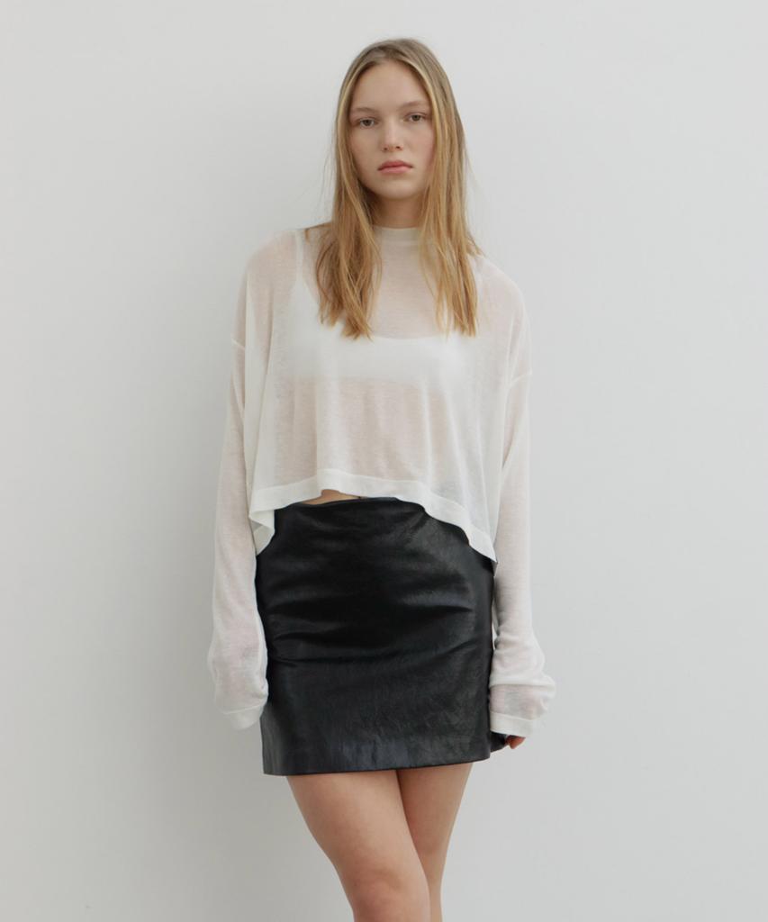 Susumu Faux Leather Skirt- Black