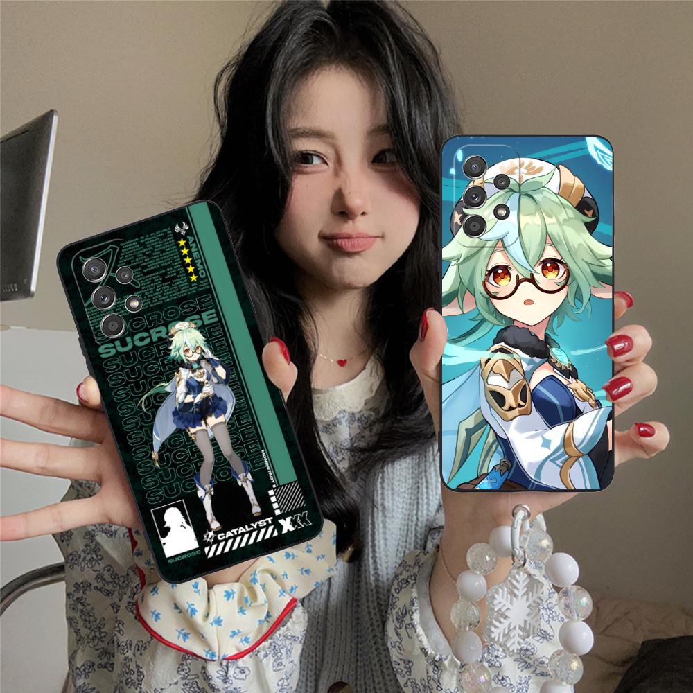 Game GI Sucrose Matte TPU Mobile Phone Case for Samsung Galaxy M55 54 42 35 34 33 32 23 22 15 14 13 12 F55 5G Colorful Cover
