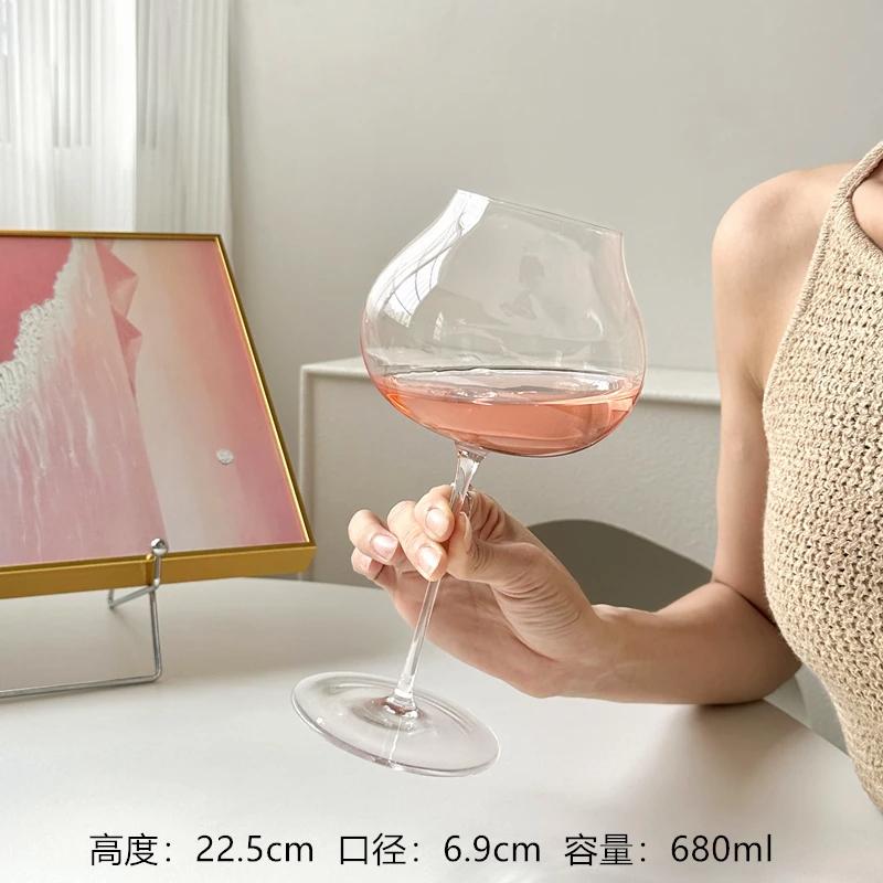 680ml Ultra-Thin Large Capacity Crystal Red Wine Glass Sensory Burgundy Goblet Thin Glass Cup For Fine Dining And Beverage