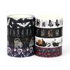 1 Stück 10M Deko Fledermaus Rose Totenkopf Schwarze Katze Spukhaus Halloween Maskierendes Washi Tape Set für Scrapbooking Niedliches Journal Schreibwaren