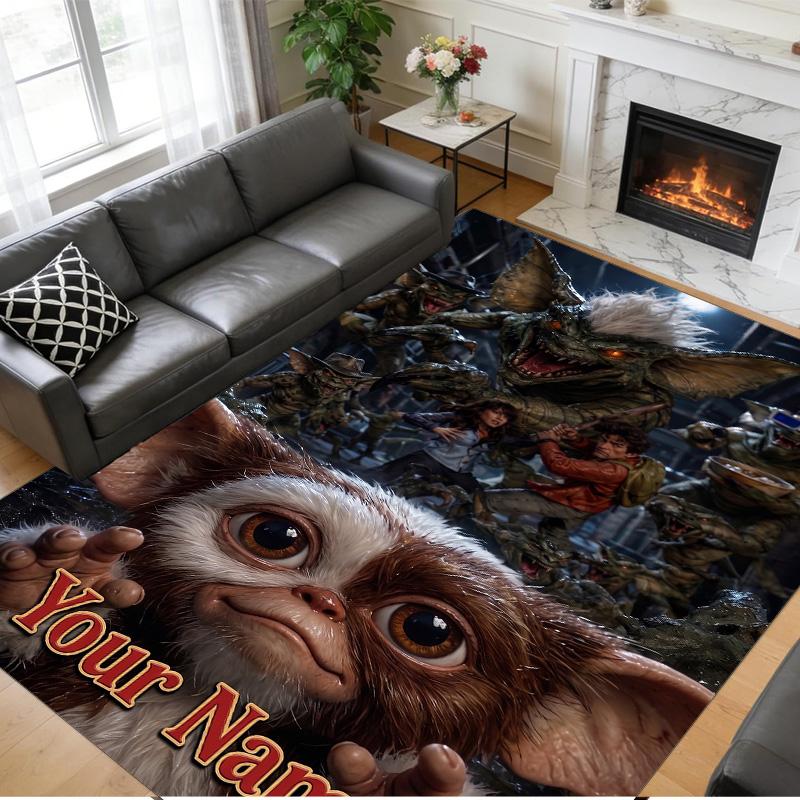 Crystal Velvet Rug Custom Name Text, Soft Non Slip Floor Mat Home DecorGremlins Gizmo