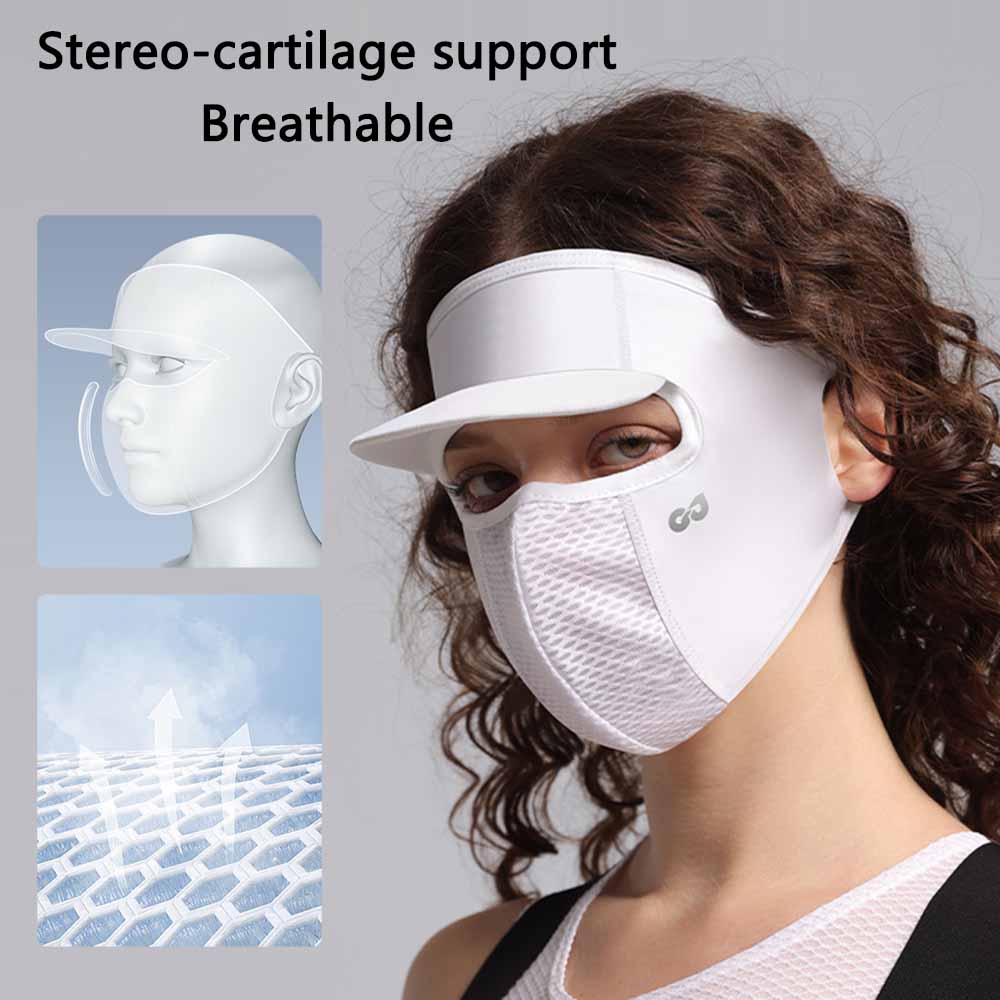 

GOLOVEJOY XTJ133 Cycling Sun Hat UV Protective Visor Face Mask Summer Outdoor Face Cover White