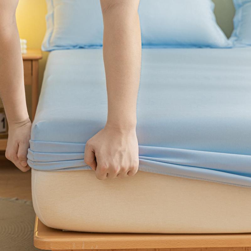 

Простыня на резинке однотонная, чехол для матраса с эластичной лентой, простыня для односпальной, двуспальной, королевской кровати, простыня высокого качества 90x200x25cm