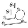 Cross Border Stainless Steel Towel Ring  Towel Rack  Bathroom Towel Bar Accessory Set  Bath Towel Rack  Toilet Paper Holder 5 Piece Set Silver