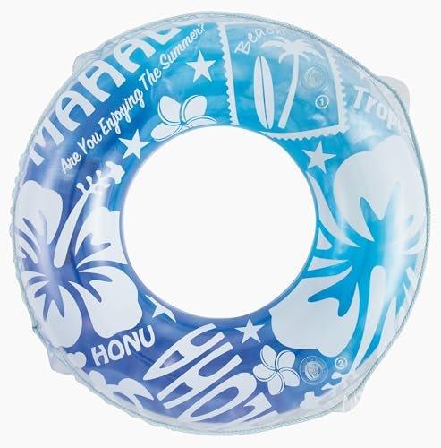 Livlight Tokyo Rosoku Inflatable Swim Ring 100cm Clear Rainbow Hibiscus ST Mark Approved Float
