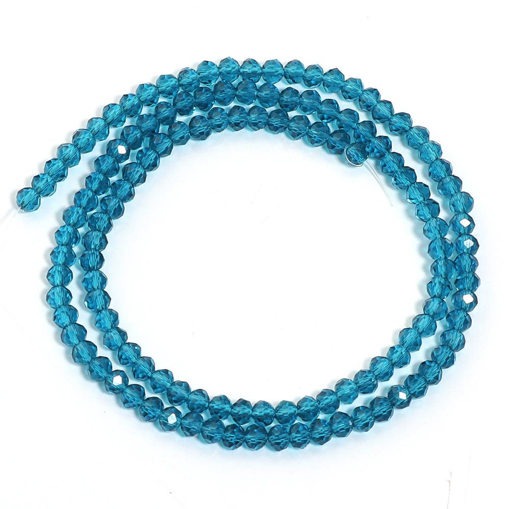 

3/4/6/8/10mm Peacock Blue Faceted Crystal Beads Glass Loose Spacer Beads For Jewelry Making DIY Bracelet Necklace Accessories