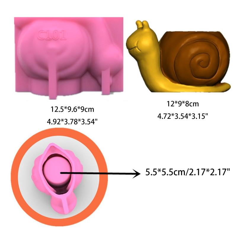 Concrete Silicone Flower Pot Mold 3D Snails Succulent Cement Plaster Mould Soap Candle Mold Office Home Desktop Decor