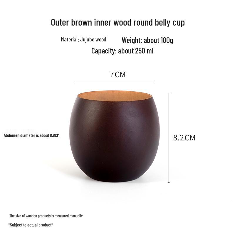 Japanese High-Temperature Resistant Jujube Wood Tea Mug