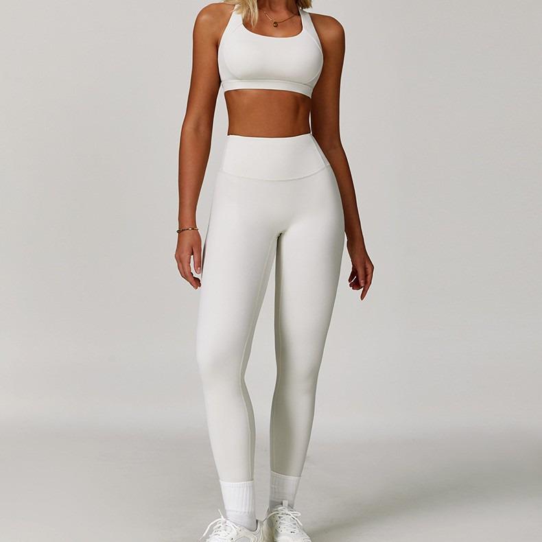 Tuta da Yoga Autunno/Inverno Delicata sulla Pelle: Set Canotta Controllo Pancia ad Alta Elasticità e Abbigliamento Fitness