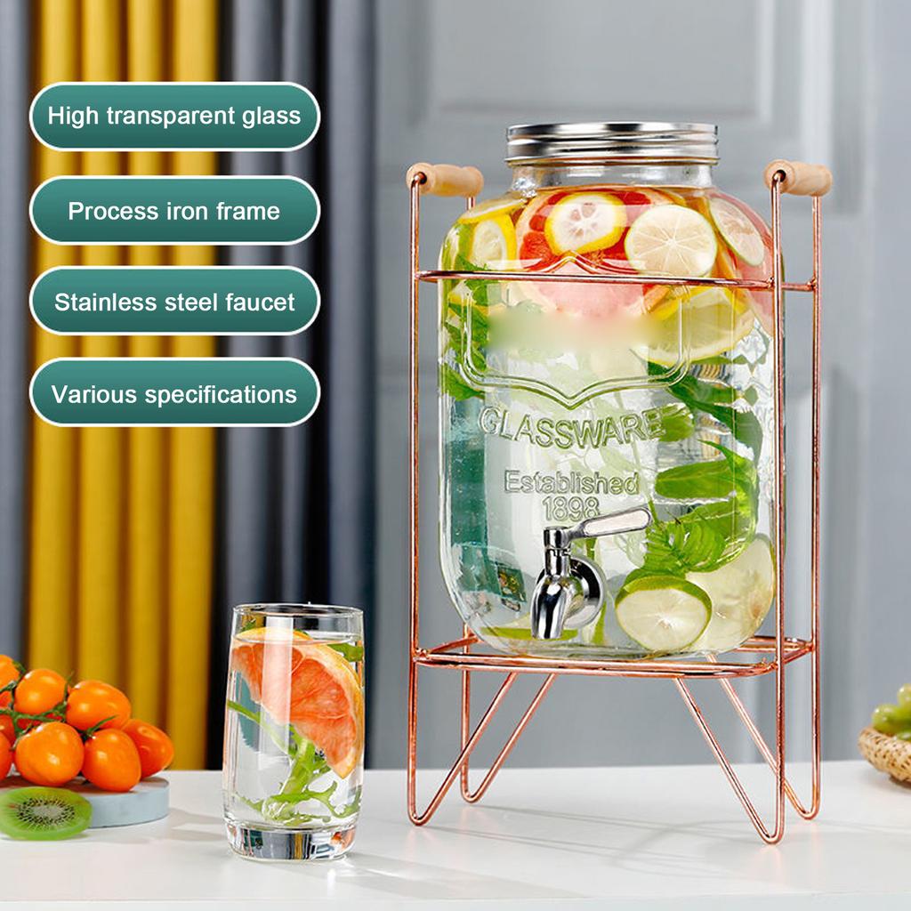 3L Glasflasche Glas Getränkespender Mason Jar Getränkespender Glas Flüssigkeitsspender