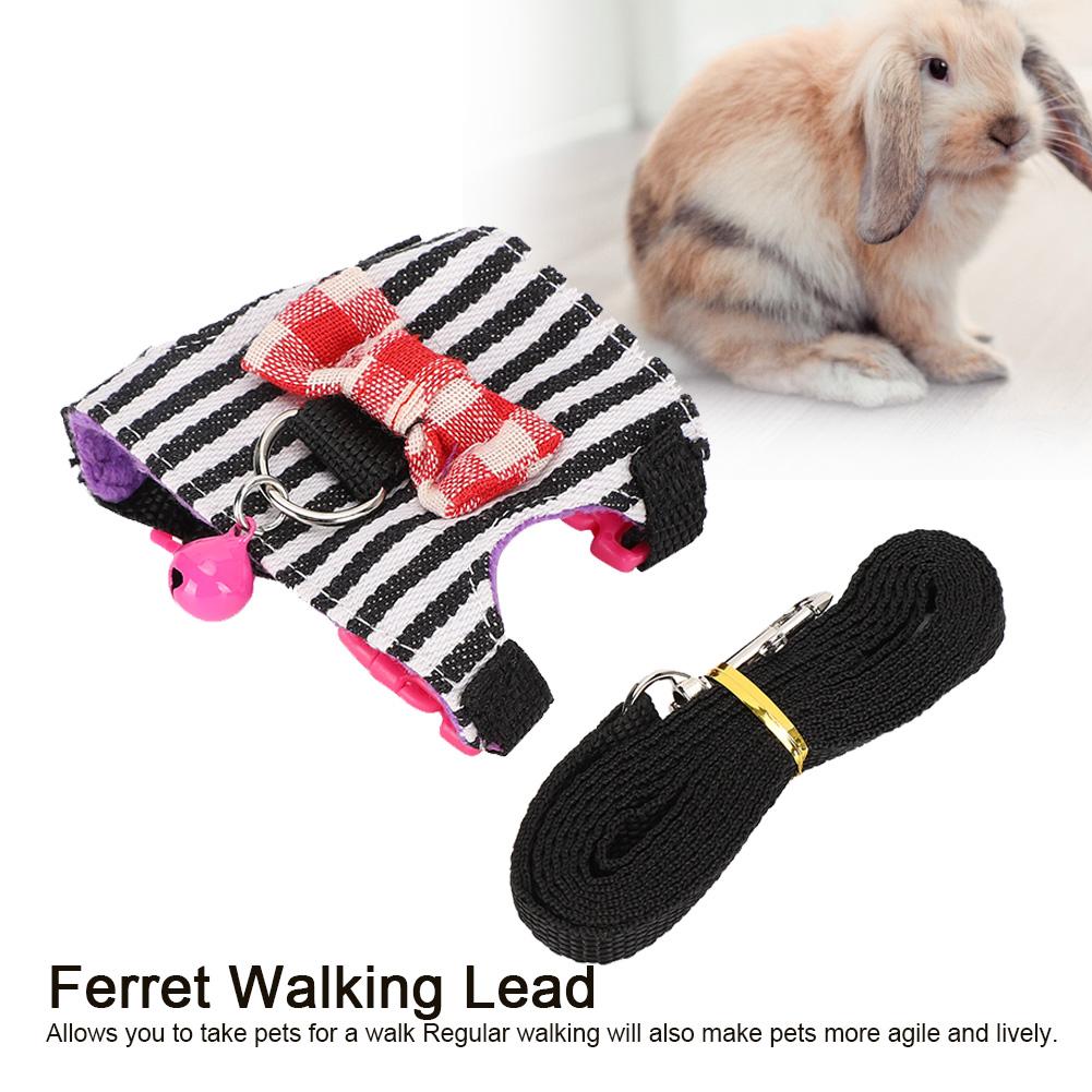 Small Pet Animal Leash Harness Set Comfortable Chest Strap Traction Vest for Ferret Chinchilla  