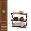 Multi-Layer Bamboo & Wood Folding Storage Rack for Outdoor Camping & Picnics