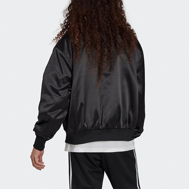 Adidas Jachetă sport din satin cu logo brodat Originals Trefoil Jachete pentru bărbați Negru H09165