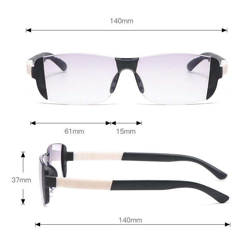 TR Rimless Anti-Blue Bifocal Reading Glasses Men Women Unisex Double Light Fashion Presbyopia Eyewear