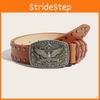 Rivet Decor Leather Punk Belt With Alloy Buckle And Eagle Pattern For Casual