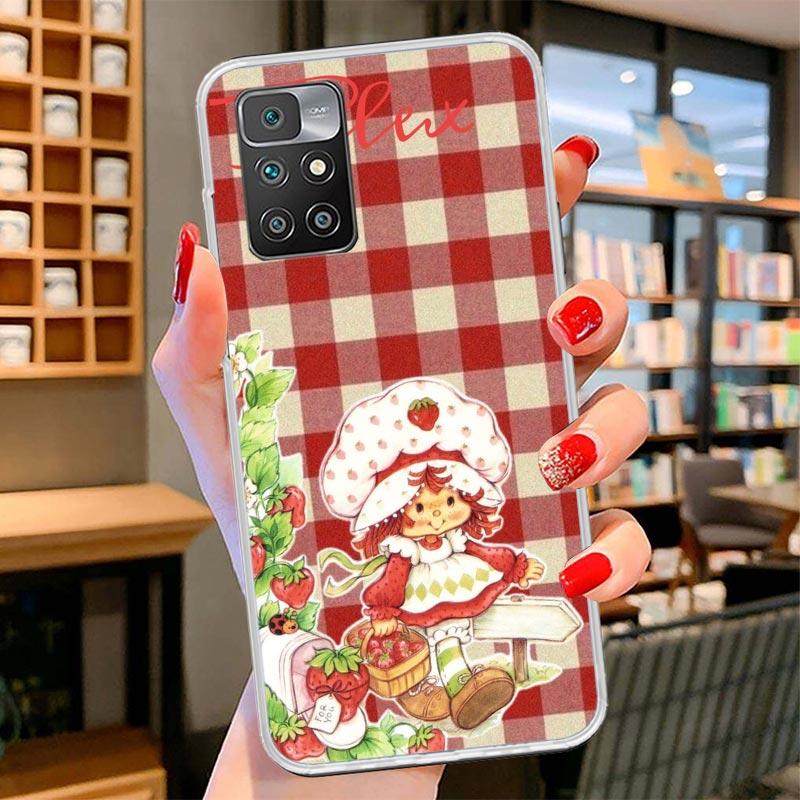 Cute Strawberry Girl Phone Case For Xiaomi Redmi 13 13C 12 12C 14C 10 10A 10C 9 9A 9C 9T 8 8A 7 7A 6 6A K70 K60 K40 K20 Pro S2