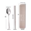 Portable Stainless Steel Cutlery Set: Fork, Spoon & Chopsticks - Ideal for Students & Outdoor Use