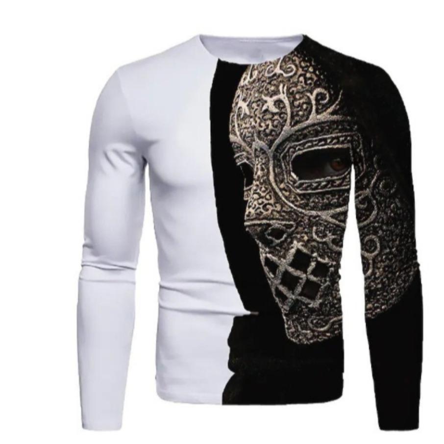 Skull Tops Women O Neck Long Sleeve 3d Print T Shirt