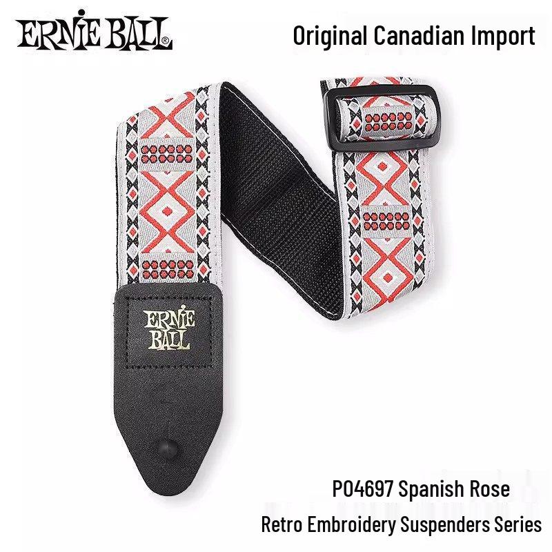 Ernie Ball Unisex Bakelite Guitar/Bass Strap - Extended Nylon Crossbody Shoulder Strap