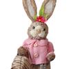 Charming Bunny Statue Handcrafted Rabbit Sculpture Spring Home Accent