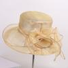 New organza flower European and American celebrity style mesh yarn hat shows face small spring and summer travel shading breathable sun hat