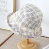 Japanese Retro Color Matching Bucket Hats Plaid Lace Design Caps Women Spring Summer Travel Sunscreen Versatile Literary Sun Hat