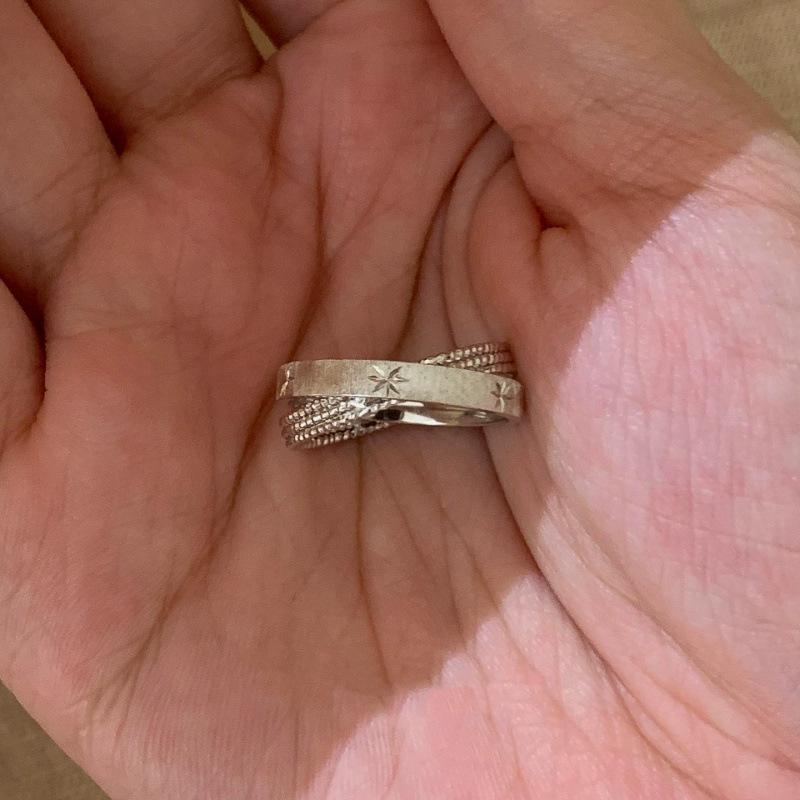 Retro Mercury Record Double Ring - Xiaohongshu Bestseller Mangxing Star Ring Adjustable Open Size