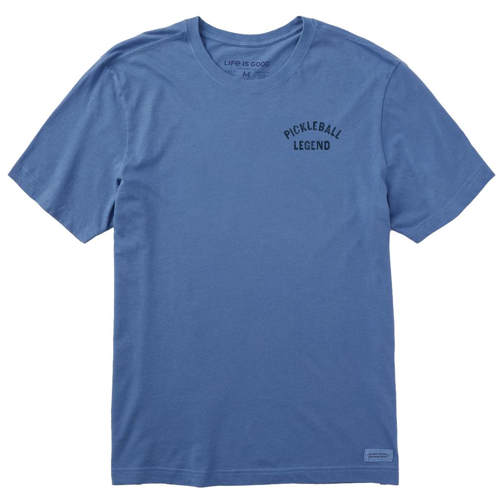 Das Leben ist gut. Herren Pickleball Legende Kurzarm Crusher-LITE T-Shirt Vintage Blau