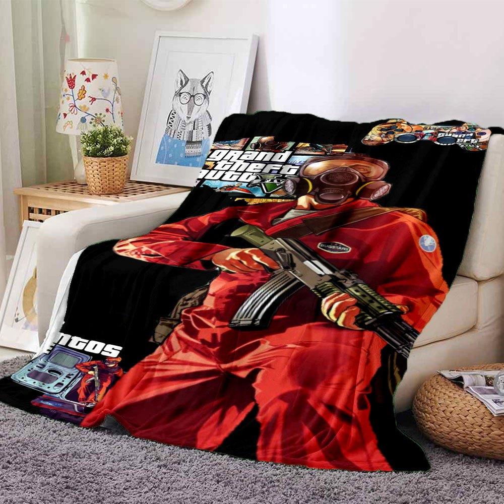 1pc Grand Theft Auto Soft Flannel Blanket with Designer Print A cozy blanket for all seasons, perfect for the couch, bed, office