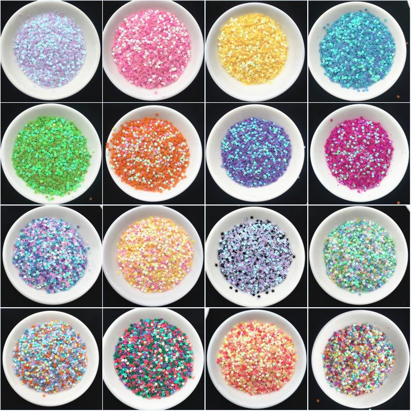 

3 мм Радужные Звезды Блестки для Ногтей Пайетки, 20 г - Пентаграмма Ювелирные Изделия и Свадебное Конфетти. Silver Light Gold