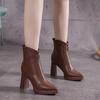 Fashion 2025 New Trendy High Heel Pointed Toe Ankle Boots Women's Shoes Elegant Fashion Front Zipper High Heels Women's Fashion Boots