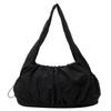 Women Soft Armpit Bag Large Capacity Cloud Pleated Shoulder Bag Top Handle Bag Solid Color Multi-pockets for Outdoor Travel