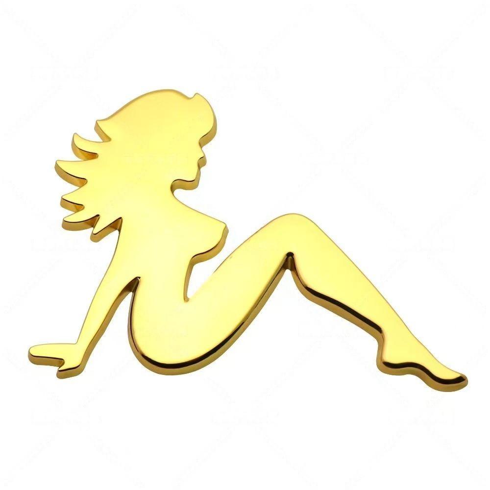 3D Metal Sexy Girl Emblem Decal Side Fender Rear Trunk Badge Sticker