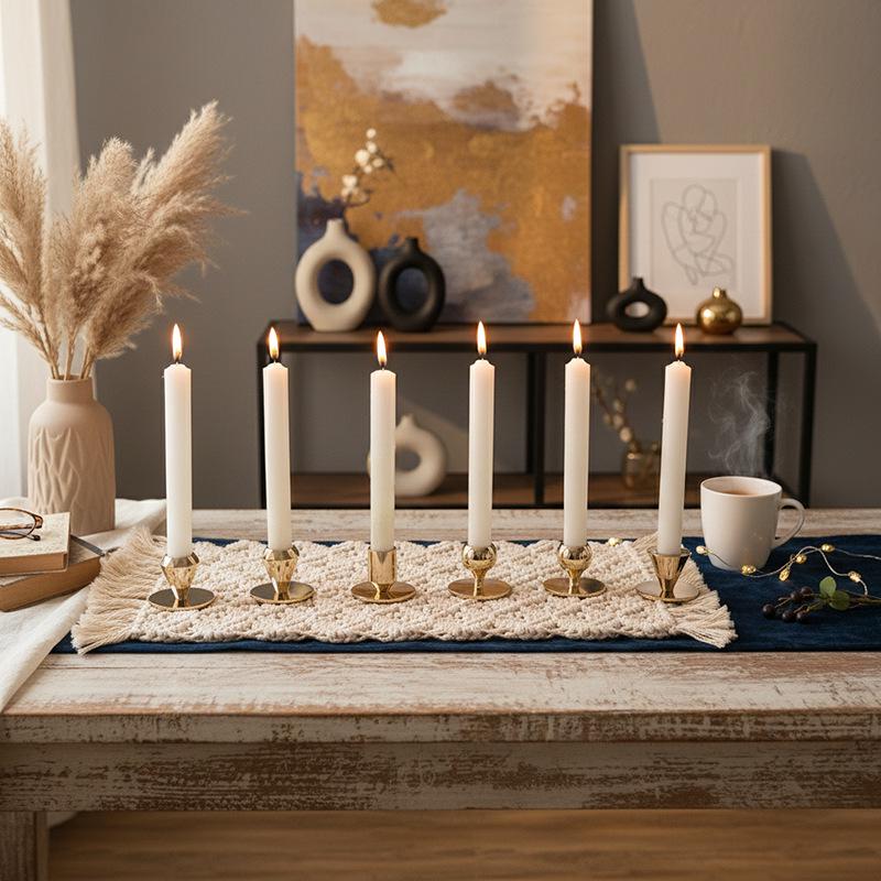INS Style Silver Diamond Candle Holder - Western Restaurant Table Decoration